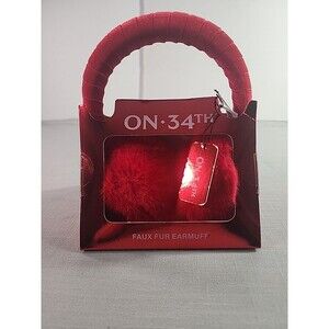 ON 34TH Women's Faux-FurEarmuffs Boxed Gift Created for Macy's in Box - Red  NEW